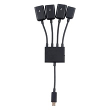 1pc High Quality 4 Port Micro USB Power Charging OTG Hub Cable Connector Spliter for Android