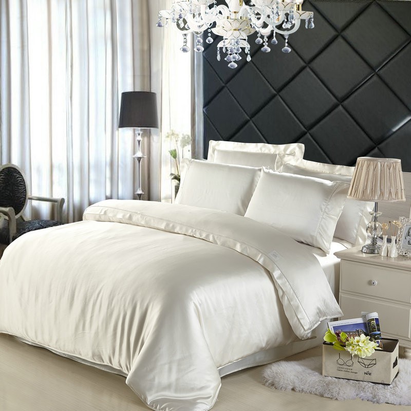 100 Mulberry Silk Bedding Set 19 Mm Seamless Uk King Size Natural