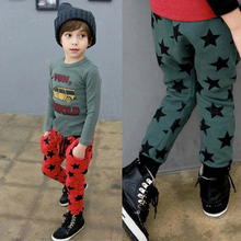 low price Toddler Boys Casual Long Pants Stars Pattern Cotton Bottoms Trousers Free Shipping
