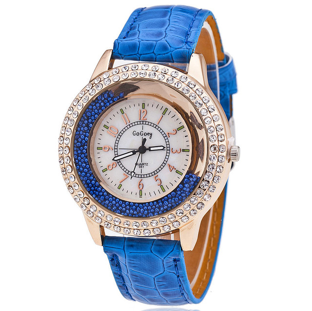 GoGoey Brand Watch Leather Strap Women Rhinestone Wristwatch Fashion Casual Women Quartz Watches Relogio Feminino Gift 189