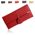 Women Genuine Real Cow Leather Trifold Fashion Wallet Credit Card Holder ID Photo Window Purse Retro