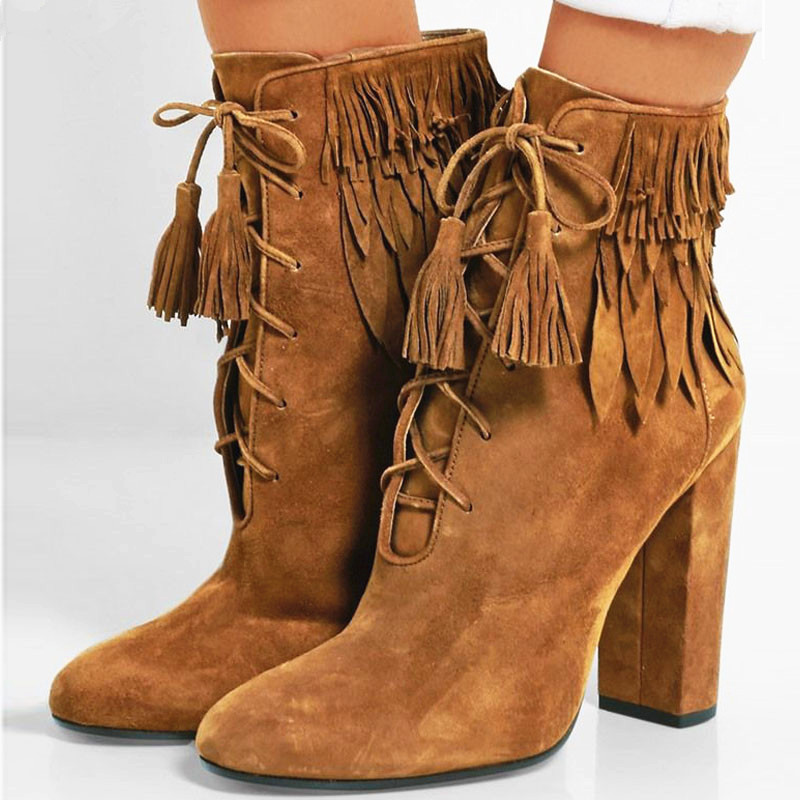 boots with tassels women's