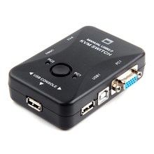 2 Port USB 2.0 KVM Switch SVGA VGA Switch Box for PC Keyboard Mouse
