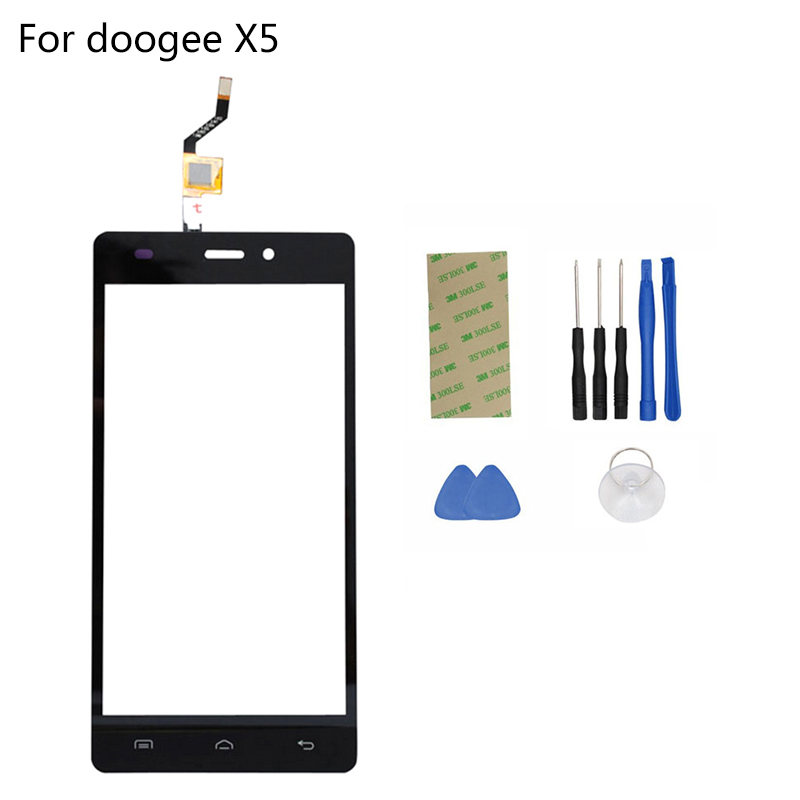 For DOOGEE X5 Touch Screen Digitizer Replacement Smartphone 5.0 inch Screen Touch Panel Glass Sensor + Tools Tape Free Shipping