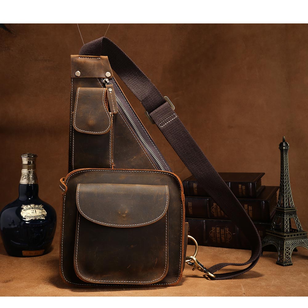 www.bagsaleusa.com : Buy TIDING Vintage Style Leather Men Sling Purse Cross body Small Bag 80515 ...