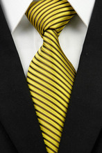 CON47 Classic Man s Yellow Purple Gray Blue Stripe Silk Polyester Woven Tie Business Wedding Party