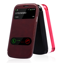 4 Color,PU Leather Flip Stand Cover Cases For Phone Samsung Galaxy S3 III GT-I9300 GalaxyS3 SIII Case & Touch Screen window
