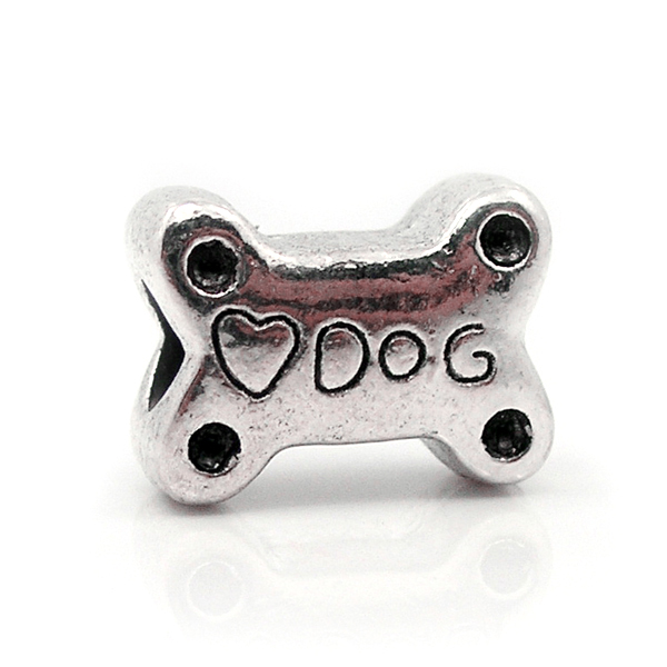 Free Shipping 2015 alloy beads Charm Dog Bones Love Beads Fit Women Pandora bracelet Bangle DIY