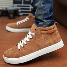 2015 winter autumn high top fashion men shoes casual breathable flats adult male loafers sneakers size