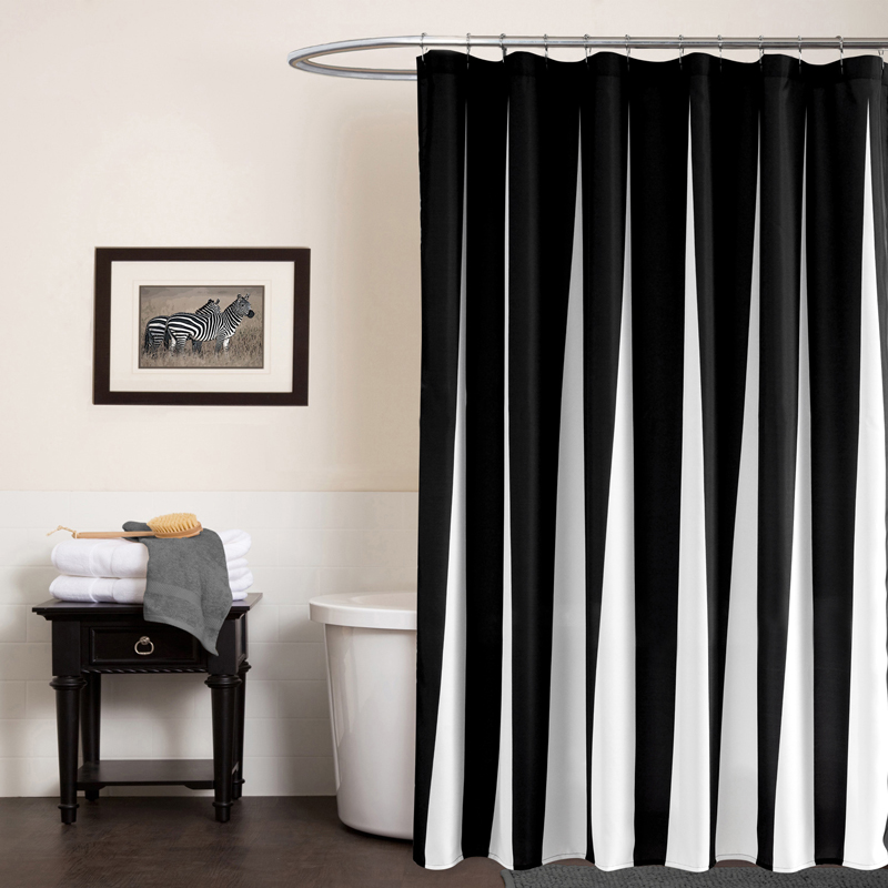 Shower Curtains for Bathroom High Quality Shower Curtain Printed Solid Black White Color 1Piece Free Shipping