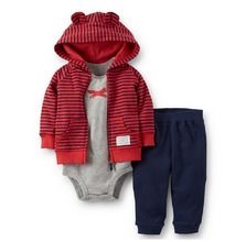 2016 autumn boy clothing set children’s wear cute girl set of filaments pattern jacket + T shirt + Trousers