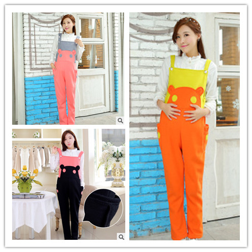 Maternity plus pregnant women velvet overalls piece pants trousers fall and winter clothes for pregnant women