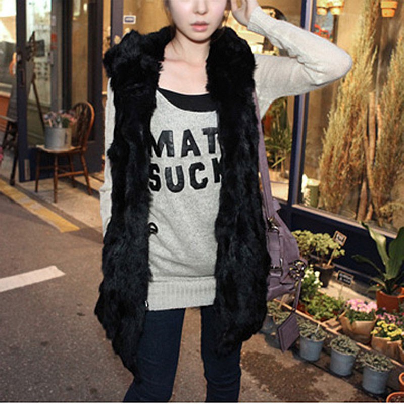 2015 Hot sale Plush fur vest big yards female Korean fashion popular hooded vest autumn and winter hooded long section waistcoat (5)