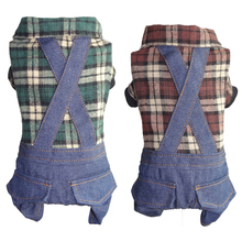 2016 Spring Winter Warm Puppy Dog Clothes Cute Anchor Hoodie Coat Pet Costumes Clothing Teddy VIP fashion plaid denim overalls