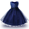 2 14yrs Teenage Clothing Christmas Girl Dress Summer Princess Wedding Party dress sequins Sleeveless New