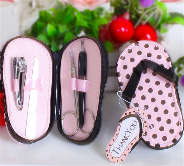 10 sets Pink Polka Purse Slippers Shaped nail kits Cute Creative
