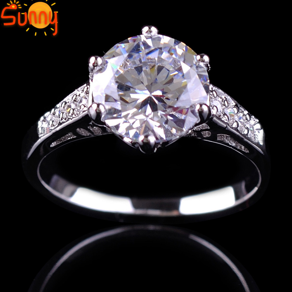 Size5 6 7 8 9 10 Jewelry white sapphire lady s 10KT white Gold Filled Ring