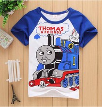2016 summer Girls boys t-shirts thomas friends Shopkins Children Baby Blouse next kids clothes cartoon cotton Tees things cool