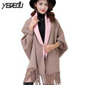 1017 Spring Autumn 2017 Thick Pashmina Tassel scarf Ponchos and capes Fashion Winter cashmere scarf