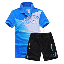 New Li Ning sports series wicking breathable clothing badminton men’s t-shirt table tennis clothes suit shirt + shorts 5020AB