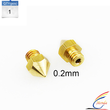 Hot Sale 1PCS Reprap Prusa i3 3D Printer 0.2mm Extruder Brass Nozzle Print Head for MK8 Extruder 1.75mm ABS PLA Printer