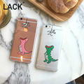 LACK Super Thin Cute Dinosaur Clear Case For iPhone 5 5S SE 6 6S 4 7