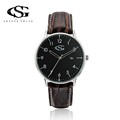 Fashion Luxury GS Brand Men s Leather Watch Business Quartz Watch Mens Waterproof Date Day Calendar