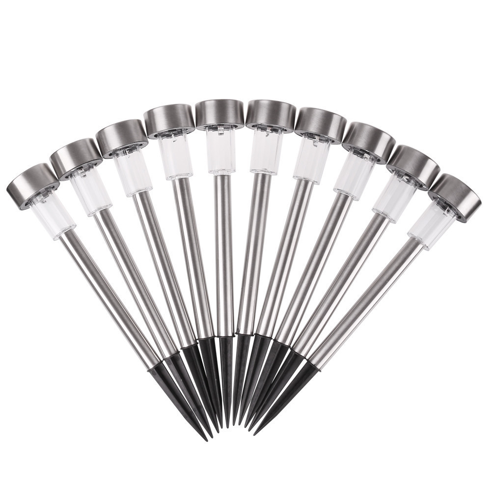 10Pcs Outdoor Stainless Steel LED Solar Landscape Path Lights Yard Lamp 10Pcs Outdoor Stainless Steel LED Solar Landscape Path Lights Yard Lamp
