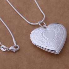 Free Shipping Silver plated Necklaces Pendants Fashion Silver Jewelry Surface patterns heart cmyalefa dzkamqra AN736