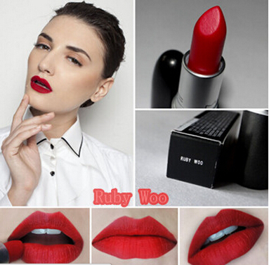hot Brand Makeup Matte RUBY WOO Lipstick 3G Long lasting Lipstick Free shipping Cosmetics Wholesale 20