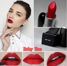 hot Brand Makeup Matte RUBY WOO Lipstick 3G Long-lasting Lipstick Free shipping Cosmetics Wholesale 20 colors to Choose