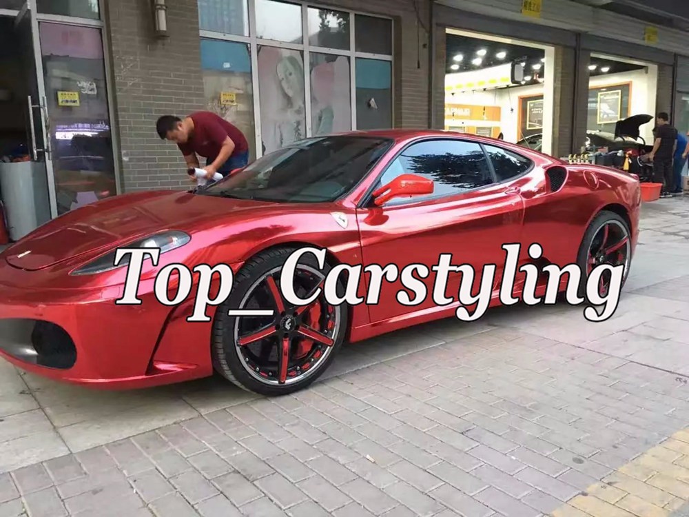 chrome mirror gloss red car wrapping vinyl film STM APA CHROME CAST WRAP high stretchable (1)