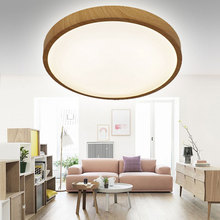 Natural color imitation wood grain led ceiling lamps single layer 30CM Alternatively AC90 265V