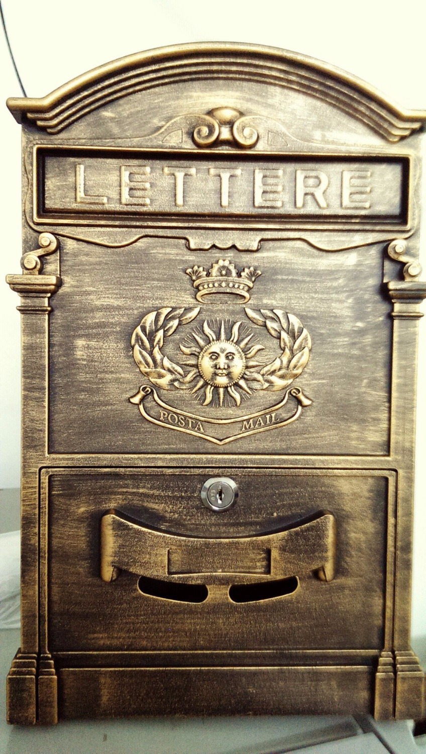 Bronze Iron Mailbox Waterproof Home Decoration mailbox free shipping