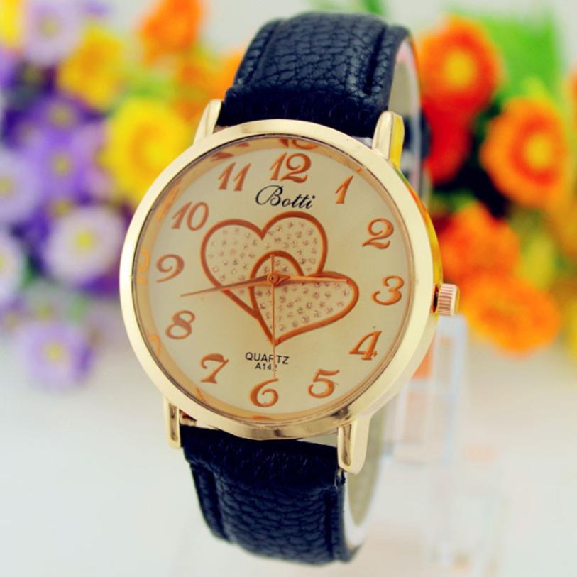 Bracelet Watch For New Fashion Women Numerals  Leather Band  Shock Resistant Analog Quartz Wrist Watches