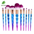 7pcs 10pcs Colorful Plating makeup brushes Set Foundation Cream Concealer Eyshadow Blush Powder make up brushes