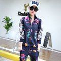 tracksuit for women 2016 autumn and winter women s flower print jacket coat print pants suit