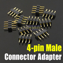 Free Shipping 50pcs/lot 4 Pin RGB Connector,pin needle, male type double 4pin,For LED SMD RGB 5050 3528 Strip DIY