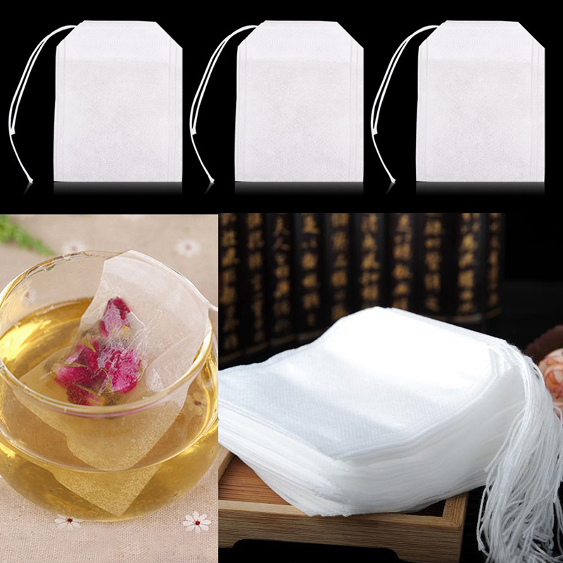 Convenient 100pcs Healthy String Heat Seal Filter Paper Herb Loose TeaBags 5.5 x 6 cm