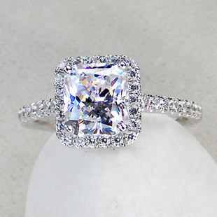 Diamante wedding rings