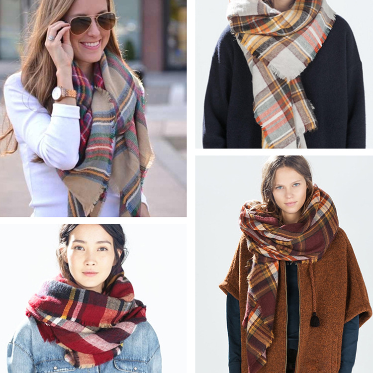 Za Major Winter 2015 font b Tartan b font Scarf Plaid Scarf Cuadros New Designer Unisex