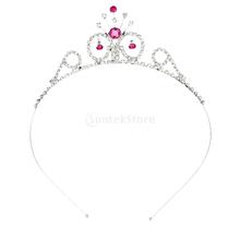 New 2015 Brand New Wedding Party Children Flower Girl Crown Headband Tiara w Fuchsia Crystal Free