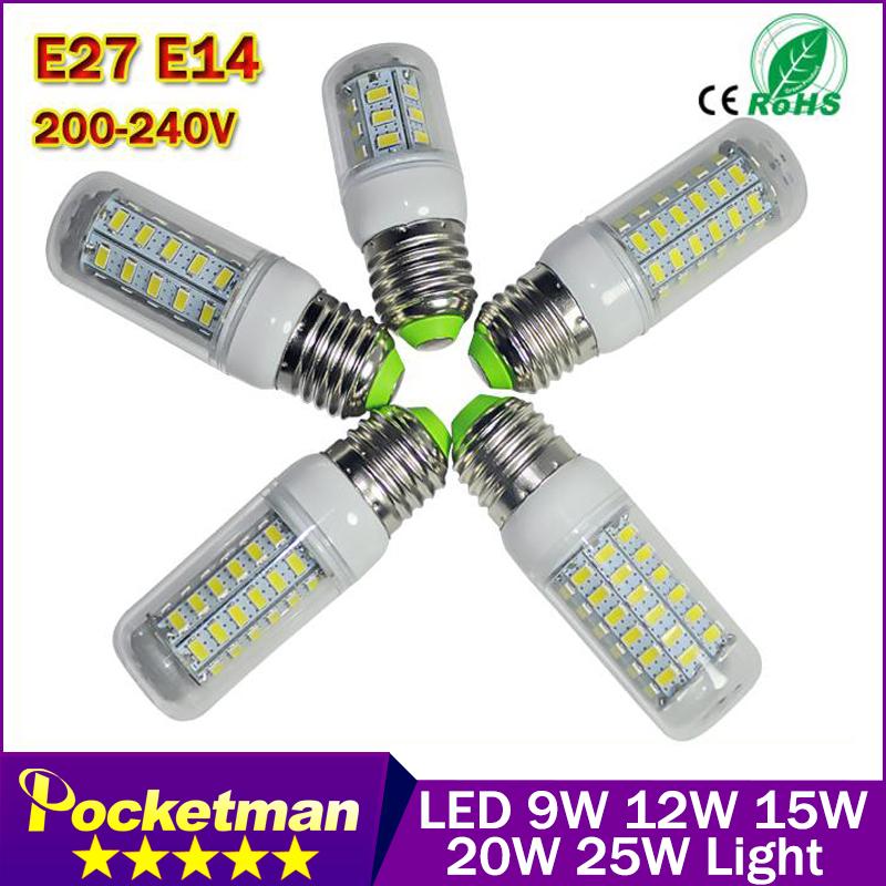 E14 SMD5730 LED Corn Lamps 9w 12W 15w 18W 25w Spotlight 24Led 36Led 48Led 69Led Bulb  Wall Light Pendant Ultra Bright 1Pcs/Lot