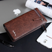 Baellerry Brand New Men Wallet Genuine Leather Mobile Pouch Designs Men Purse With Card Holder Long