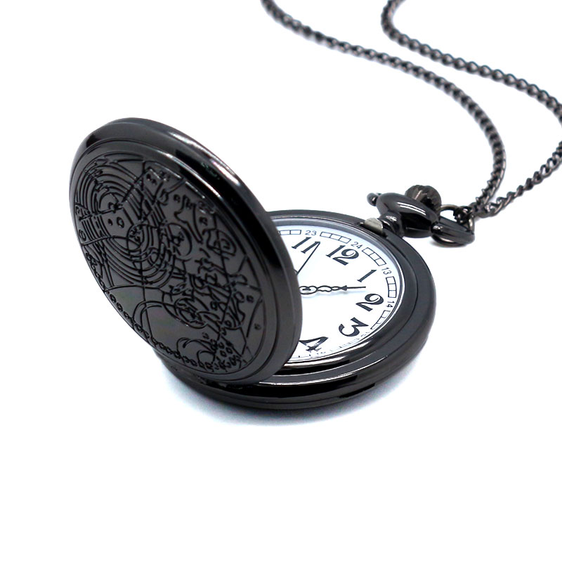 2016 New Black Case Doctor Who Fob Watch Cool High Quality Pocket Watch For Men Women