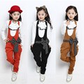 New Spring Autumn Kids Clothes Girls Clothing Sets Long Sleeve Bow Lace Children Outfits Casual Bib