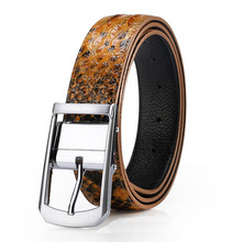 Mens Top Designer High Quality Snake Print Belts 2016 Brand Luxury Cowhide Belt Genuine Leather Pin Buckle Casual Waistband Q288