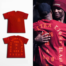 C4 Hip Hop Tees I Feel Like Pablo T-Shirt Kanye West Men T Shirts Short Sleeve 2016 Lovers Streetwear Red S-3XL