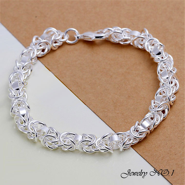 Bracelets 2015 New 925 Sterling Silver Plate Fashion Jewelry Reticular Longtou Women Men Charm Individuality Bracelets