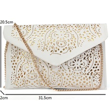 Fashion Women Trand Cutout Handbags European and American Style Hollow Out Shoulder Bags Vintage Envelope Day